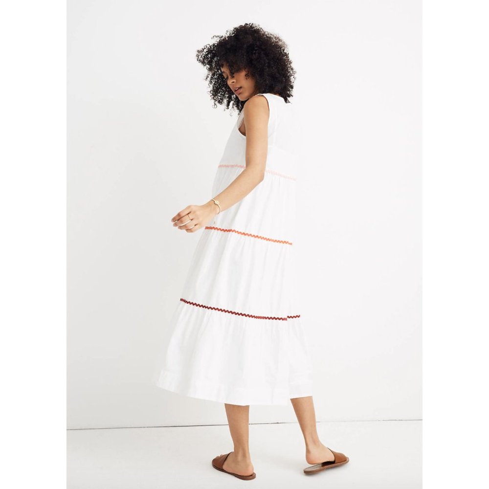 NWT Madewell Rickrack Cattail Dress in White XS - Picture 3 of 10